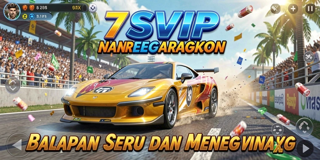 Tampilan gameplay balap seru di 7SVIP dengan mobil berkecepatan tinggi.