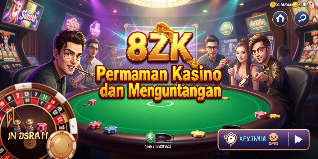 Tampilan gameplay menarik dari 8ZK dalam suasana Kasino.