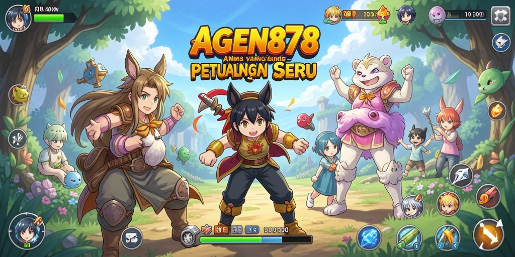 Tampilan aksi seru dalam AGEN878 dengan karakter anime unik.