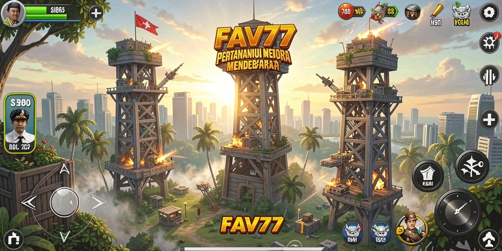Tampilan screenshot FAV77 yang menunjukkan strategi menara yang cerdas.
