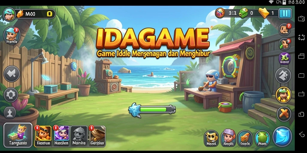 Screenshot utama IDAGAME menampilkan gameplay Idle yang menarik dan menegangkan.