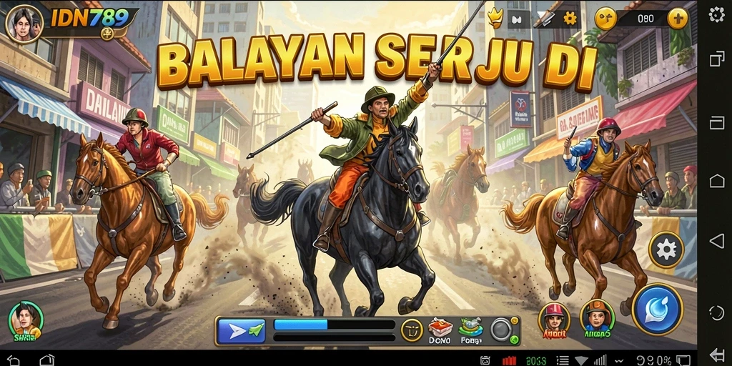 Tampilan gameplay menegangkan dari balapan di IDN789 di lintasan yang menantang.