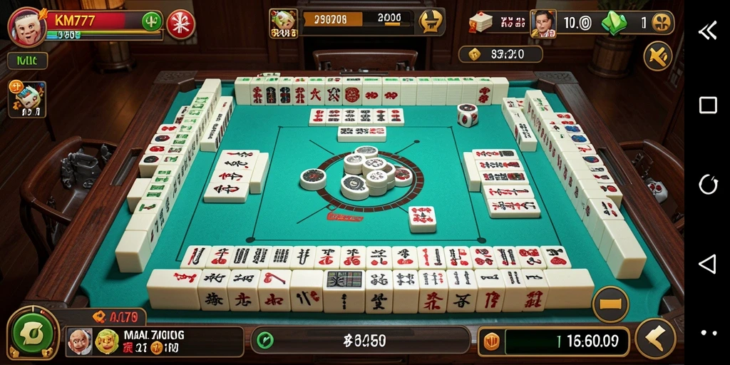 Screenshot KM777 menampilkan gameplay Mahjong yang menarik dan interaktif.