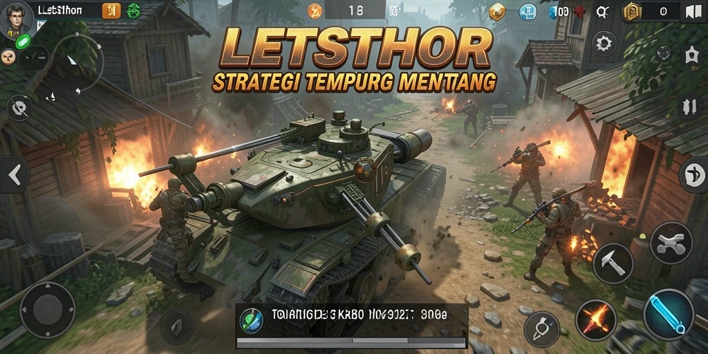 Tangkapan layar dari gameplay menegangkan LETSTHOR menunjukkan pertempuran strategi yang intens.