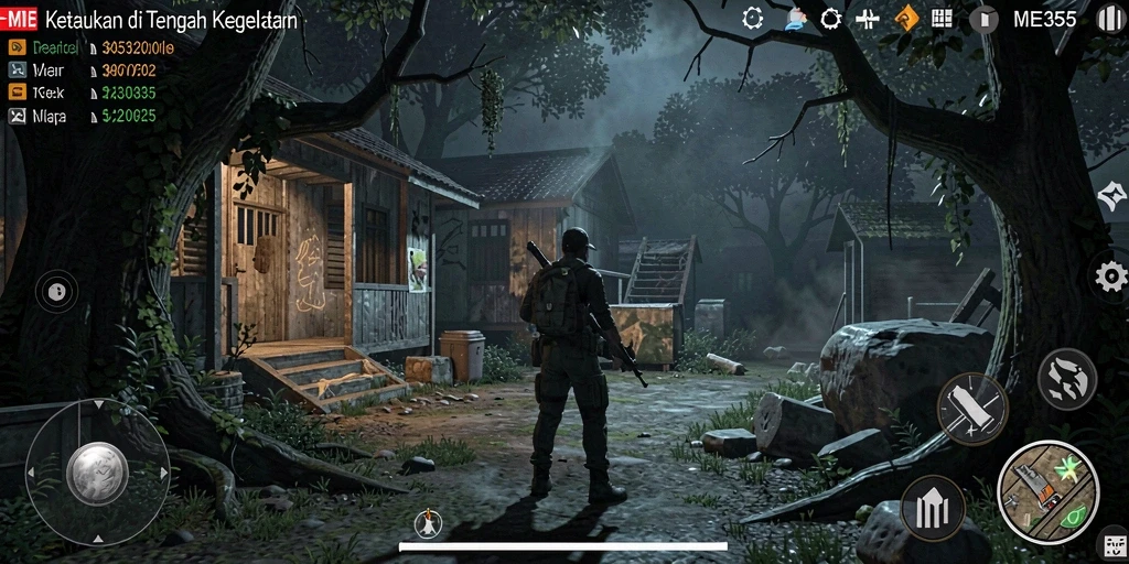 Screenshot gameplay yang menegangkan dari ME355.