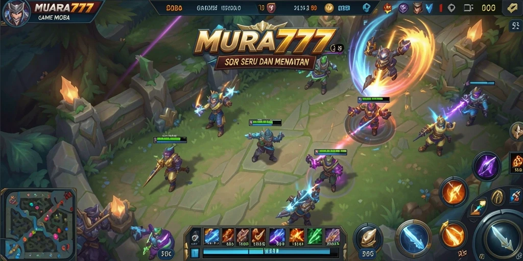Gameplay MOBA yang menegangkan dan penuh strategi.