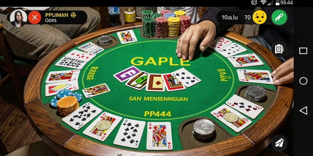 Tampilan gameplay PP444 yang menarik dan seru dalam permainan Gaple.