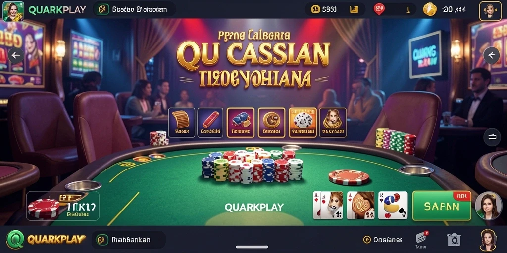 Tampilan utama QUARKPLAY menunjukkan permainan Live Casino yang mendebarkan.