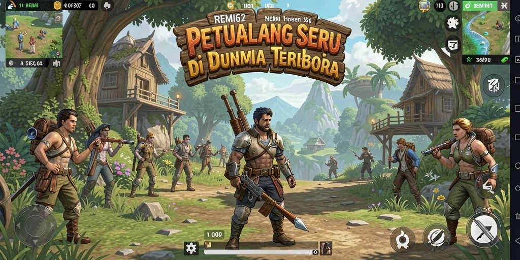 Screenshot REMI62 menunjukkan petualangan di dunia terbuka yang luas.