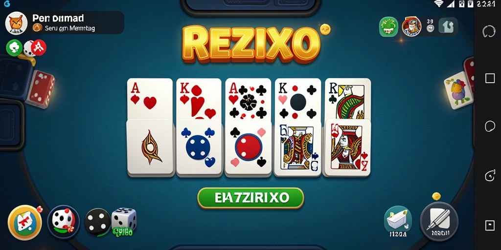 Tampilan gameplay menarik dari REZIXO dengan domino berwarna-warni.