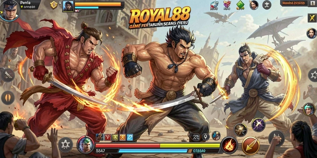 Gameplay seru ROYAL88 dengan aksi pertarungan intens.