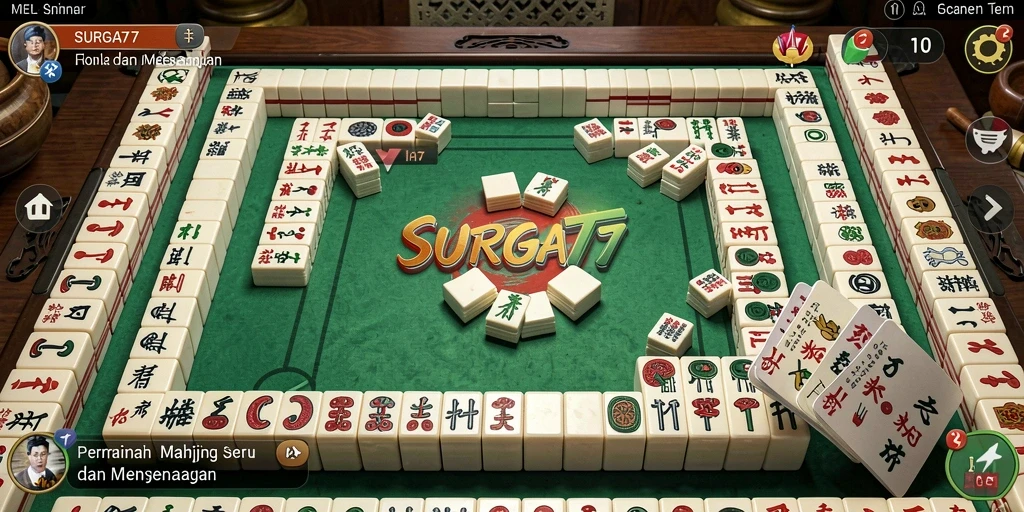 Tampilan gameplay Mahjong yang seru dan menantang di SURGA77.
