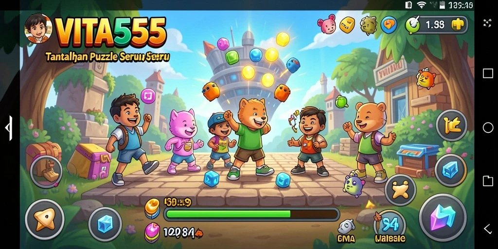 Tampilan gameplay VITA555 yang menarik dan penuh warna.