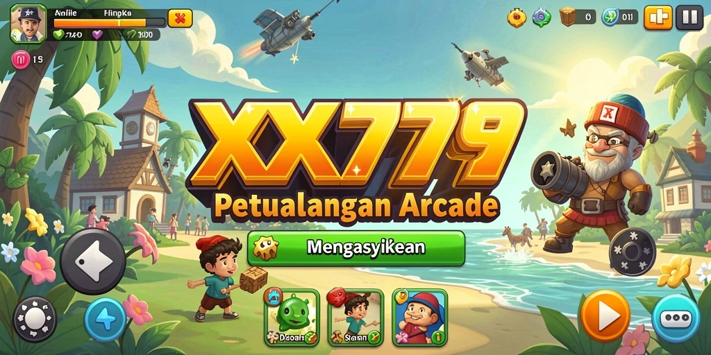 Screenshot gameplay yang menunjukkan aksi seru di XXX777.